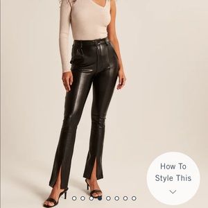 Curve Love Vegan Leather Split-Hem Pants